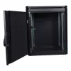 Brīvstāvošs skapis Lanview RDL12U66BL — 12U, 600 kg, atslēga, regulējamas kājas, kabeļu pārvaldība, IP40, melns
