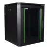 Brīvstāvošs skapis Lanview RDL12U66BL — 12U, 600 kg, atslēga, regulējamas kājas, kabeļu pārvaldība, IP40, melns