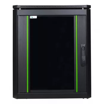 Brīvstāvošs skapis Lanview RDL12U66BL — 12U, 600 kg, atslēga, regulējamas kājas, kabeļu pārvaldība, IP40, melns