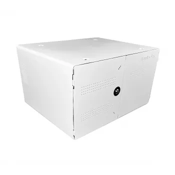 Pārnēsājamo ierīču pārvaldības skapis LEBA NoteBox 16 ar atslēgas slēdzeni, USB-C pieslēgvietām, 12 W uz ierīci, USB 2.0, sienas vai galda stiprinājums, balts