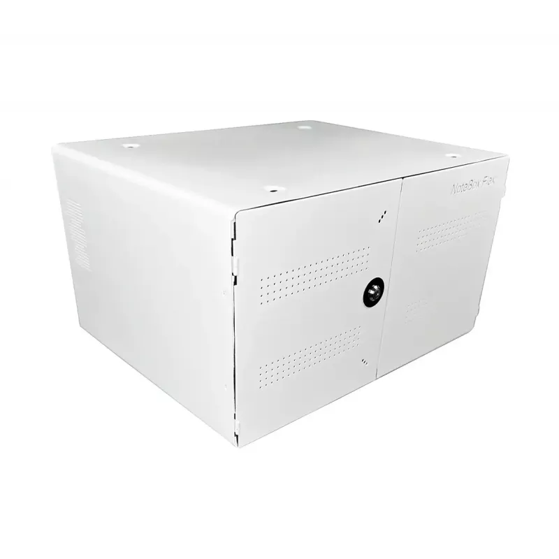 Pārnēsājamo ierīču pārvaldības skapis LEBA NoteBox 16 ar atslēgas slēdzeni, USB-C pieslēgvietām, 12 W uz ierīci, USB 2.0, sienas vai galda stiprinājums, balts