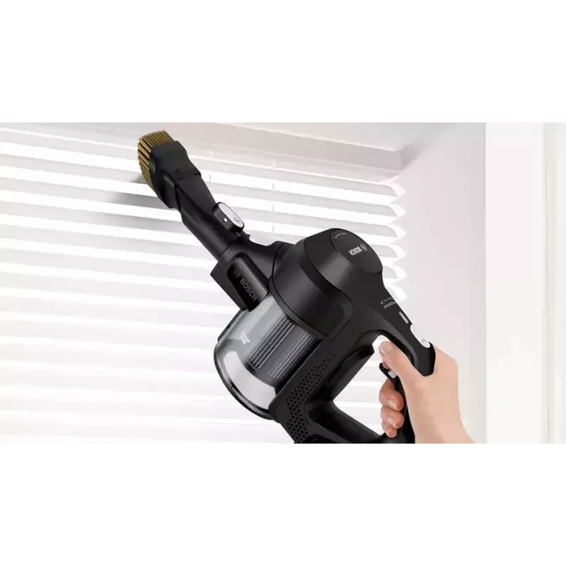 Bosch Serie 6 BBS611BSC bezvadu slotas putekļsūcējs 2-in-1, 18V, 2.5 Ah, melns