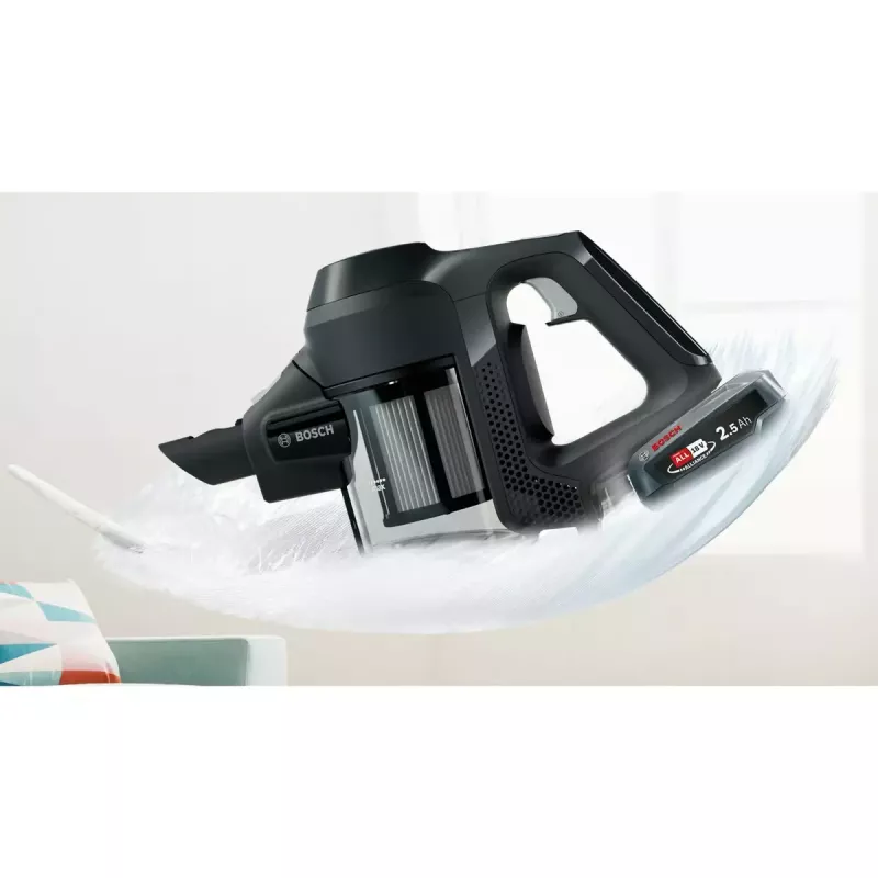 Bosch Serie 6 BBS611BSC bezvadu slotas putekļsūcējs 2-in-1, 18V, 2.5 Ah, melns