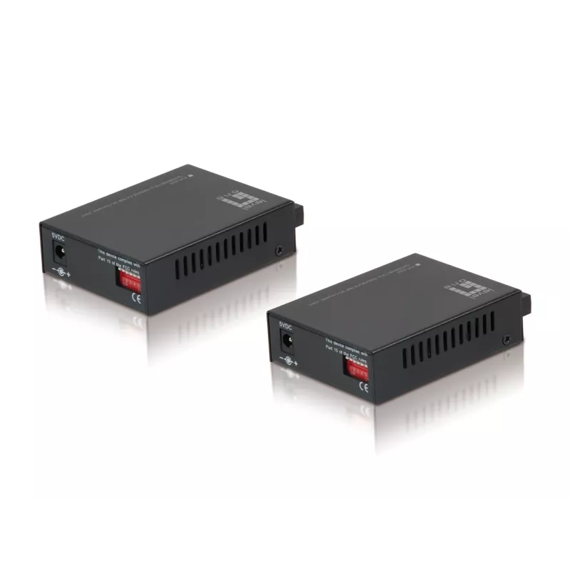 LevelOne FVT-2202 Media Converter komplekts RJ45 uz SC BIDI, vienmoda šķiedra, 20 km