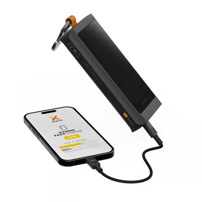 Power bank Xtorm XG2S101 — 10000 mAh LiPo, 30 W, USB-C + USB-A, Pelēks/Melns/Orangžs