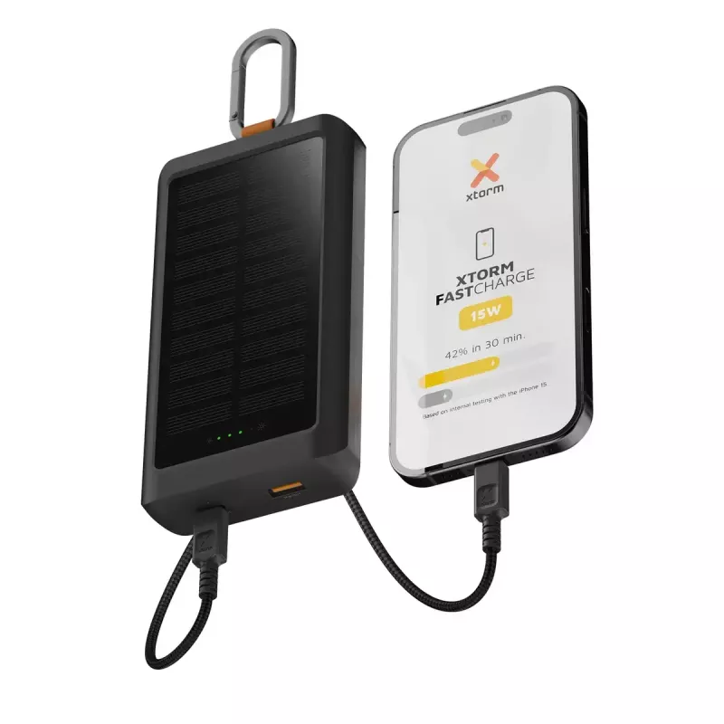 Power bank Xtorm XG2S101 — 10000 mAh LiPo, 30 W, USB-C + USB-A, Pelēks/Melns/Orangžs