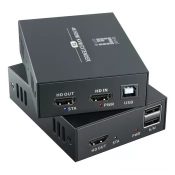 AV pagarinātājs (raidītājs un uztvērējs) LEVELONE HVE-8111, 3840x2160, Cat6, USB-A/USB-B, DC 12V (2 gab.)