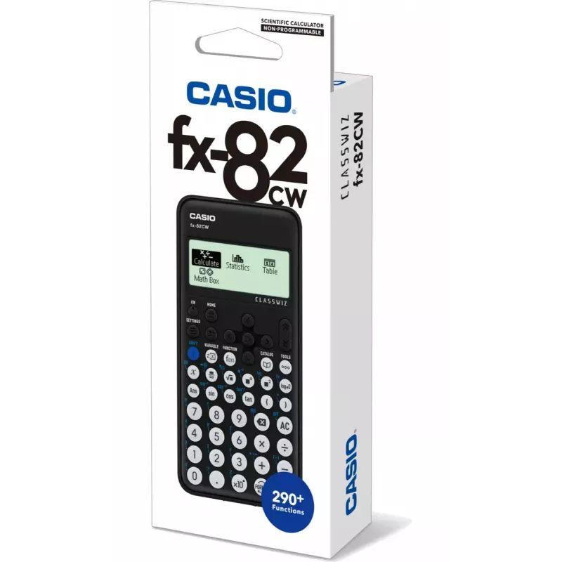 Zinātniskais kalkulators CASIO ClassWiz FX-82CW — 252 funkcijas, 2 rindu displejs, 12 cipari, 48 taustiņi, AAA baterija