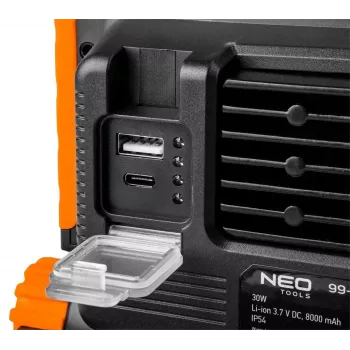 NEO tools 99-064 uzlādējams prožektors 3000 lm, 180 mm, 880 g