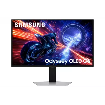 Samsung G60SF datora monitors 68.6 cm (27 colli) 2560 x 1440 pikseļi Quad HD OLED Sudrabs