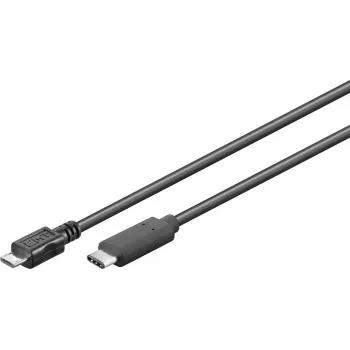 Goobay USB kabelis USB 2.0 1m Micro-USB B USB C Melns