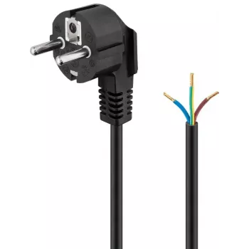 Leņķveida aizsargkontakta kabelis Goobay 93976 1.5m Melns