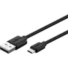 Goobay Micro-USB ātrās uzlādes un sinhronizācijas kabelis 1 m USB 2.0 Melns