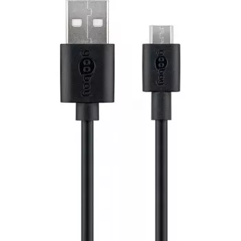 Goobay Micro-USB ātrās uzlādes un sinhronizācijas kabelis 1 m USB 2.0 Melns