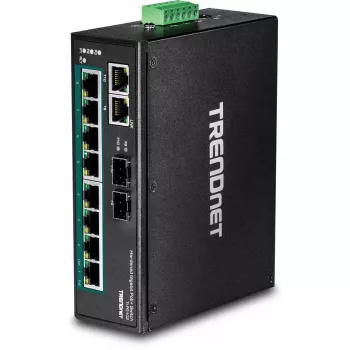Trendnet TI-PG102 nepārvaldīts industriālais Gigabit PoE+ slēdzis, 10 porti, 240 W