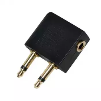 Pārejas adapteris LOGILINK CA1089 — 2×3.5 mm ligzda uz 1×3.5 mm spraudni, zeltīti kontakti, melns
