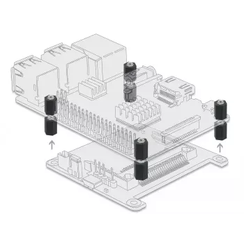 Starplikas M2.5 sešstūra iekšējā vītne 10 mm melna 4 gab. DeLOCK 60243