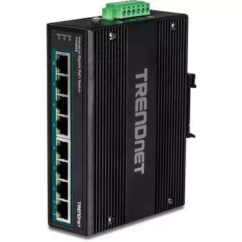 Trendnet TI-PG80B – 8 portu industriālais Gigabit PoE+ slēdzis DIN sliedei