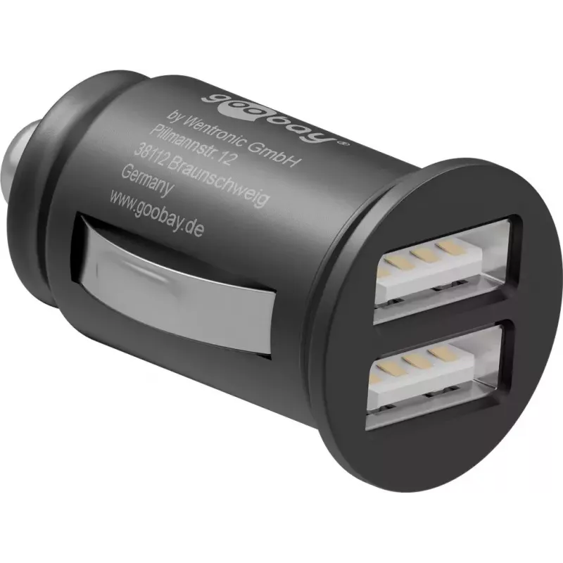 Goobay Dual-USB Auto lādētājs 24 W Melns Ātrā uzlāde ar Aizsardzību pret Pārslodzi