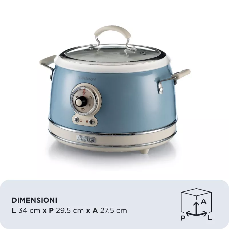 Ariete Vintage 2904 rīsu vārītājs / lēnās gatavošanas katls, 3,5 l, 700 W, zils