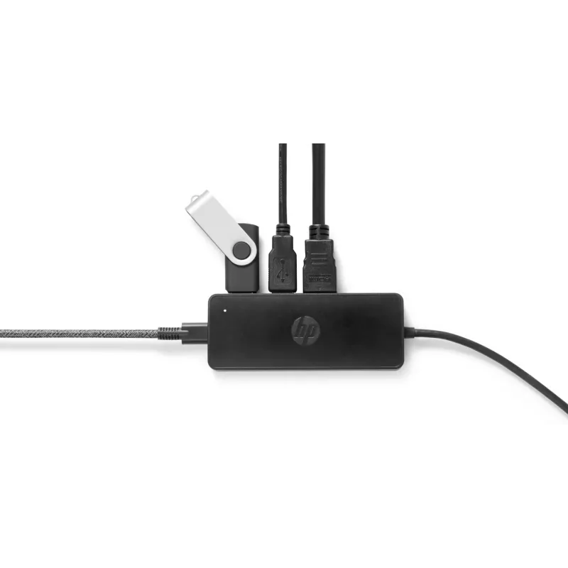 HP USB-C Travel Hub G2, vadu, USB 3.2 Gen 1 (3.1 Gen 1) Type-C, melns, Ķīna, Windows 10, 107 mm
