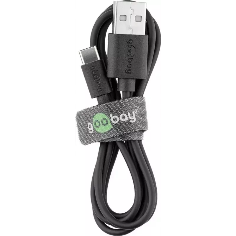 Lādētāja komplekts Goobay USB-C 5W ar kabeli 1m Melns