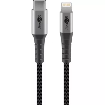 Goobay Lightning kabelis 2m Melns Pelēks 60W 3A USB-C