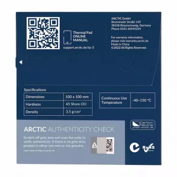 ARCTIC TP-3 Premium Performance Termopalikts 100 x 100 mm, 1 mm