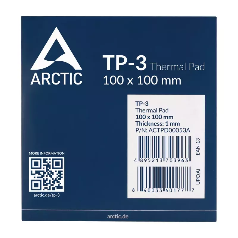 ARCTIC TP-3 Premium Performance Termopalikts 100 x 100 mm, 1 mm