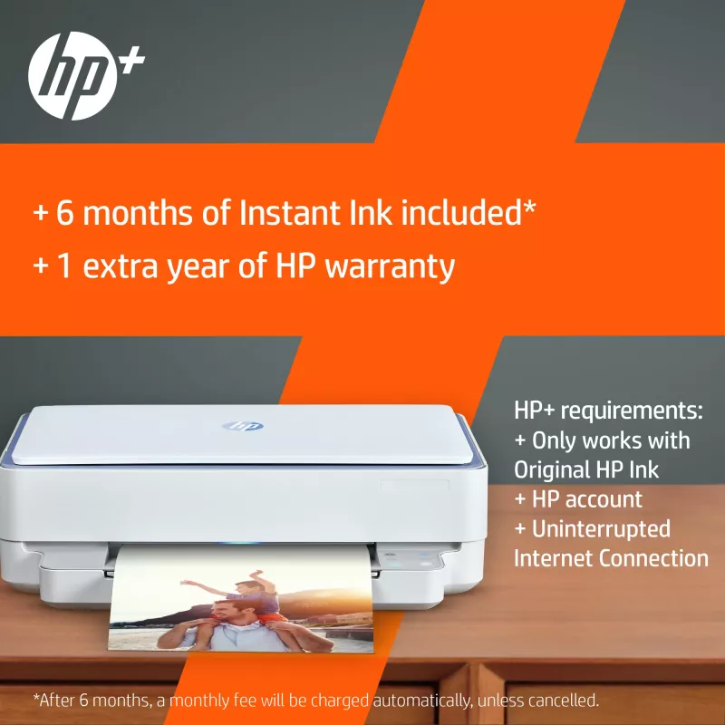 HP ENVY 6010e Bezvadu Daudzfunkciju Krāsu Printeris, Instant Ink; Kopētājs, Skeneris