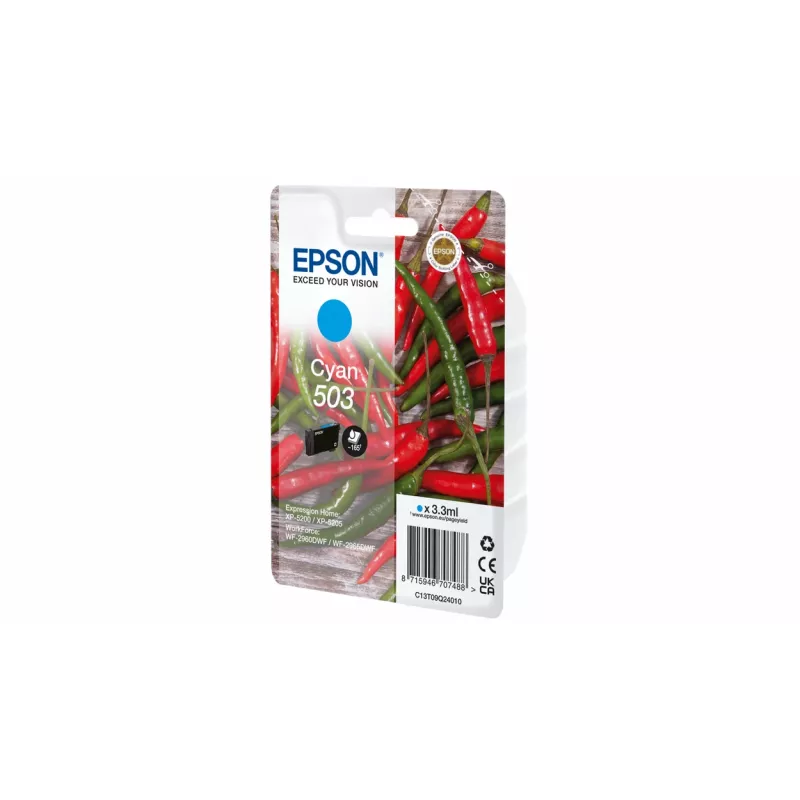 Epson 503 oriģinālā tintes kasetne, ciāna, 3,3 ml (C13T09Q24010)