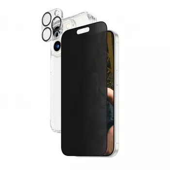 PanzerGlass Privacy 3-in-1 Pack iPhone 15 Pro rūdīts stikls ar privātuma filtru