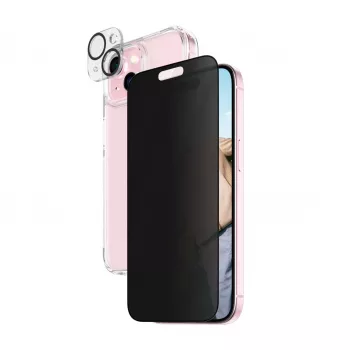 PanzerGlass® Privātuma 3-in-1 komplekts iPhone 15 triecienizturīgs rūdīts stikls