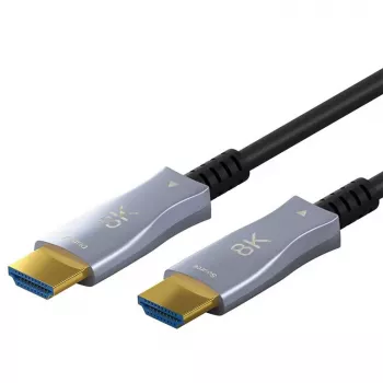 HDMI kabelis GOOBAY 65558 — 10 m, HDMI A tipa tēviņš–tēviņš, 48 Gbit/s, apzeltīti kontakti, ARC, 3D, melns/pelēks