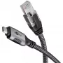 Goobay USB C uz RJ-45 pārveidotājs 10m Melns Sudrabs