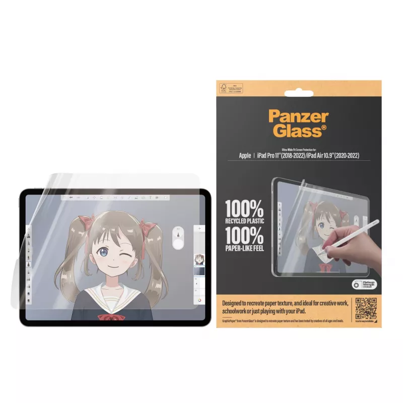 PanzerGlass GraphicPaper ekrāna aizsargs iPad Pro 11'' (2018-2022) | iPad Air 10.9'' (2020-2022) | Ultra-Wide Fit