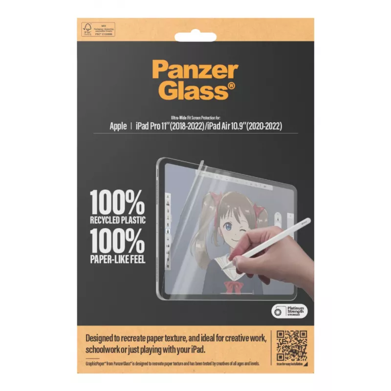 PanzerGlass GraphicPaper ekrāna aizsargs iPad Pro 11'' (2018-2022) | iPad Air 10.9'' (2020-2022) | Ultra-Wide Fit