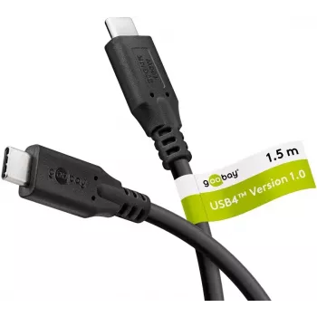 USB kabelis Goobay 74196 USB4 Gen 2x2 1,5m USB-C melns