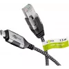 Goobay 74402 Kabeļa dzimuma mainītājs USB 3.1 Type A RJ45 1.5m Melns Sudrabs
