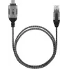 Goobay 74402 Kabeļa dzimuma mainītājs USB 3.1 Type A RJ45 1.5m Melns Sudrabs