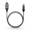 Goobay 74402 Kabeļa dzimuma mainītājs USB 3.1 Type A RJ45 1.5m Melns Sudrabs