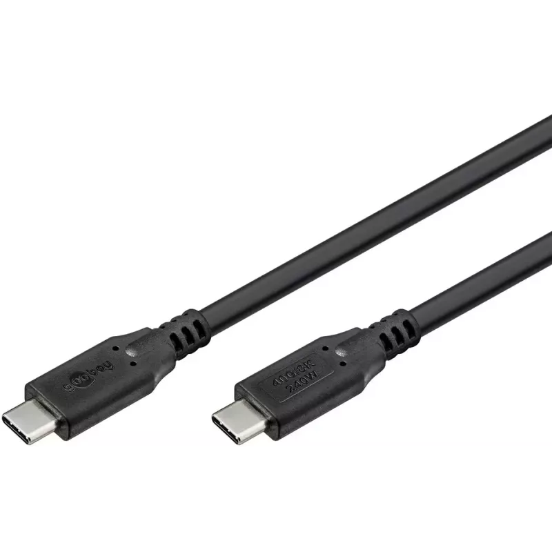 USB kabelis Goobay 74184 USB4 Gen 2x2 1,5m USB C Melns