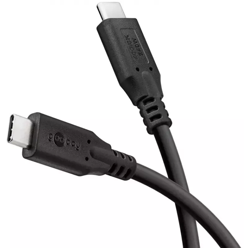 USB kabelis Goobay 74184 USB4 Gen 2x2 1,5m USB C Melns