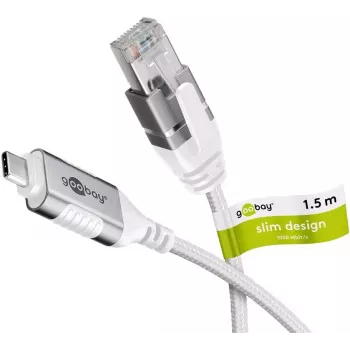Goobay 74386 Kabeļa dzimuma mainītājs USB 3.1 Type A RJ45 Balts