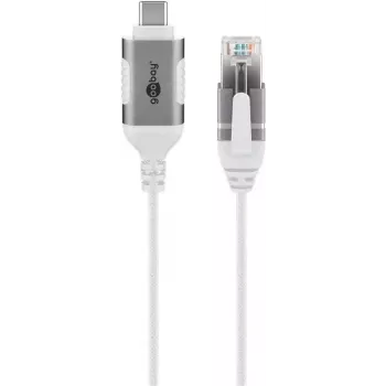 Goobay 74386 Kabeļa dzimuma mainītājs USB 3.1 Type A RJ45 Balts