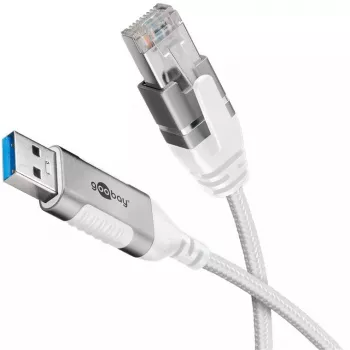 Goobay 74378 Pārveidotājs USB 3.0 Type A uz RJ45 1.5m Balts