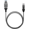 Goobay 74398 USB 3.0 Type A – RJ45 kabelis, 7.5 m, melns/sudrabs