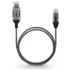 Goobay 74398 USB 3.0 Type A – RJ45 kabelis, 7.5 m, melns/sudrabs
