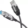 Goobay 74398 USB 3.0 Type A – RJ45 kabelis, 7.5 m, melns/sudrabs