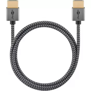 Goobay HDMI kabelis 1m Type A vīrietis-vīrietis 18 Gbit/s Pelēks